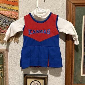 Vintage 80s/90s RARE NCAA Kansas University Jawhawks Girls Cheerleader Skirt 12M